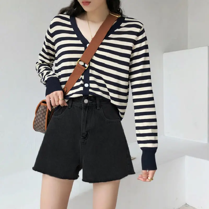 Women Denim Shorts High Waist Light Blue 2021