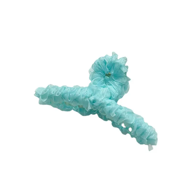 Red Ruffled Hair Clip for Women Large Size - Image 8