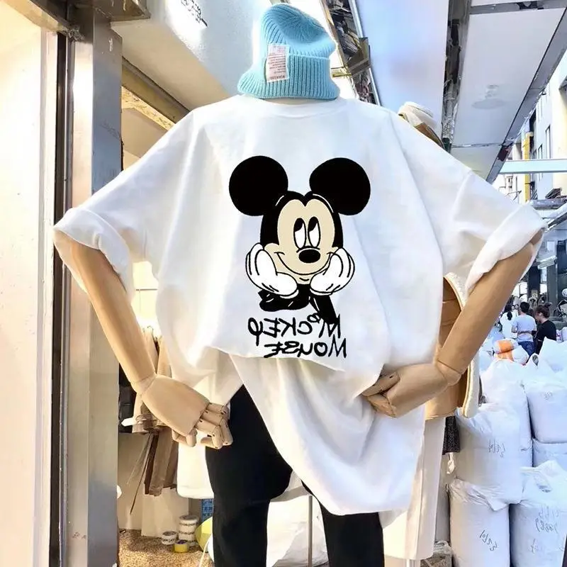 Women Printed T-Shirt White Mickey Mouse 2026