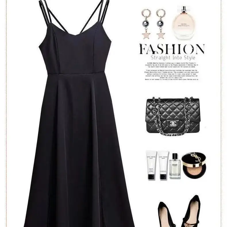 Black Fat Sister 2025 Summer Skirt Split Mid-length Korean Style - Image 19