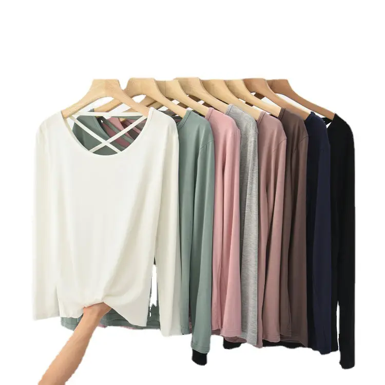 Women's Pink Modal Long Sleeve T-Shirt Large