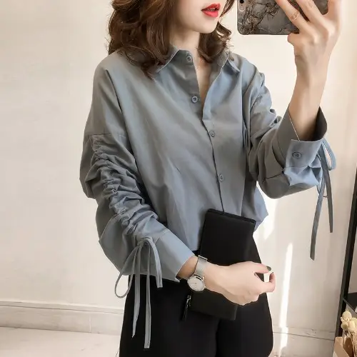 Plus Size Women White Tie-Back Shirt Top with Black Shorts - Image 3