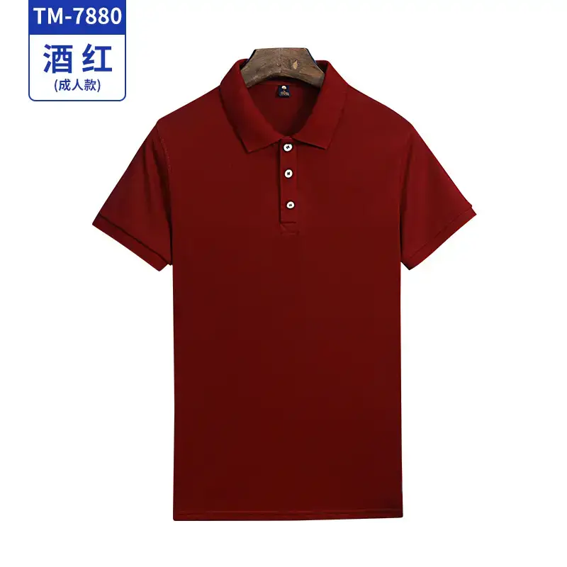 Men Light Blue Cotton Polo Shirt Short Sleeve Button Down - Image 4