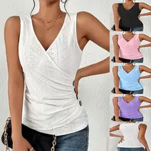 2021 Cross-Border Printed V Neck Zipper T-Shirt for Women — feature 3