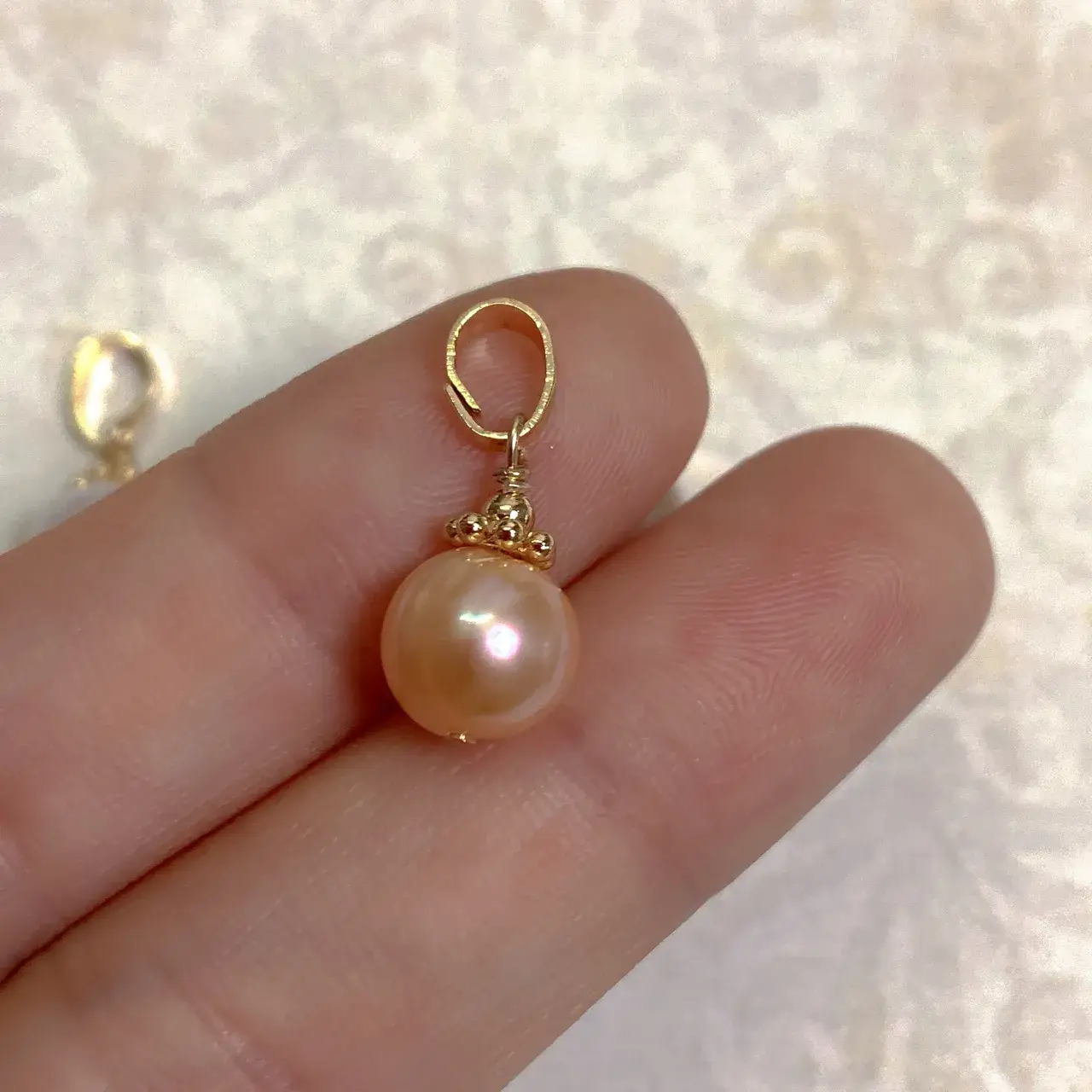 Natural Pearl Pendant Necklace Single Clavicle Chain Women's 2021 New Pink Purple Growth Thread - Image 5