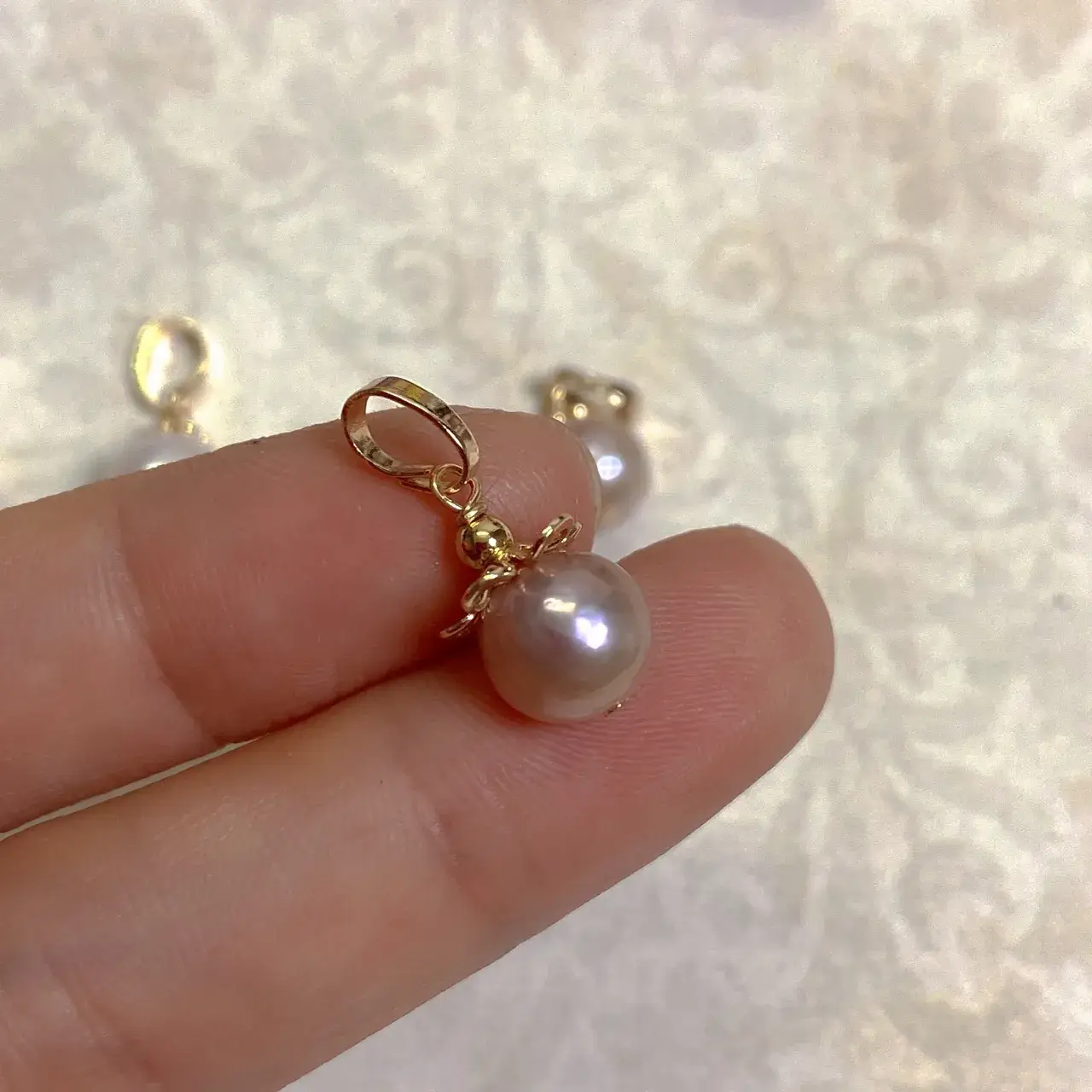 Natural Pearl Pendant Necklace Single Clavicle Chain Women's 2021 New Pink Purple Growth Thread - Image 6