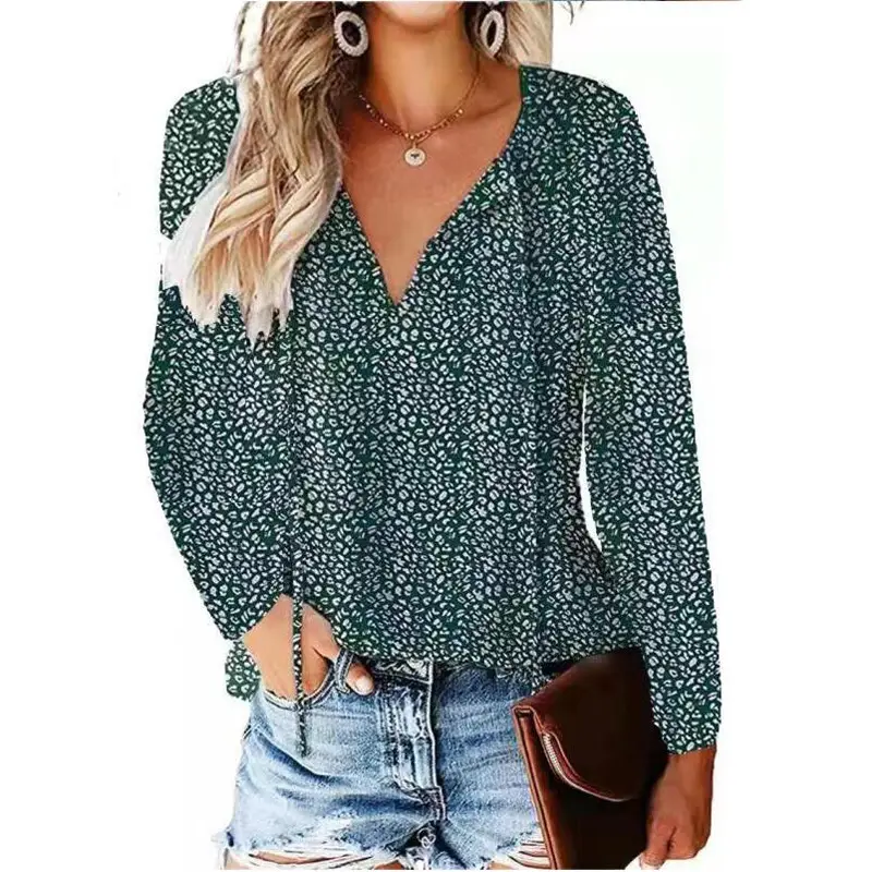 Women's V Neck Chiffon Floral Summer Top 8 Colors - Image 13