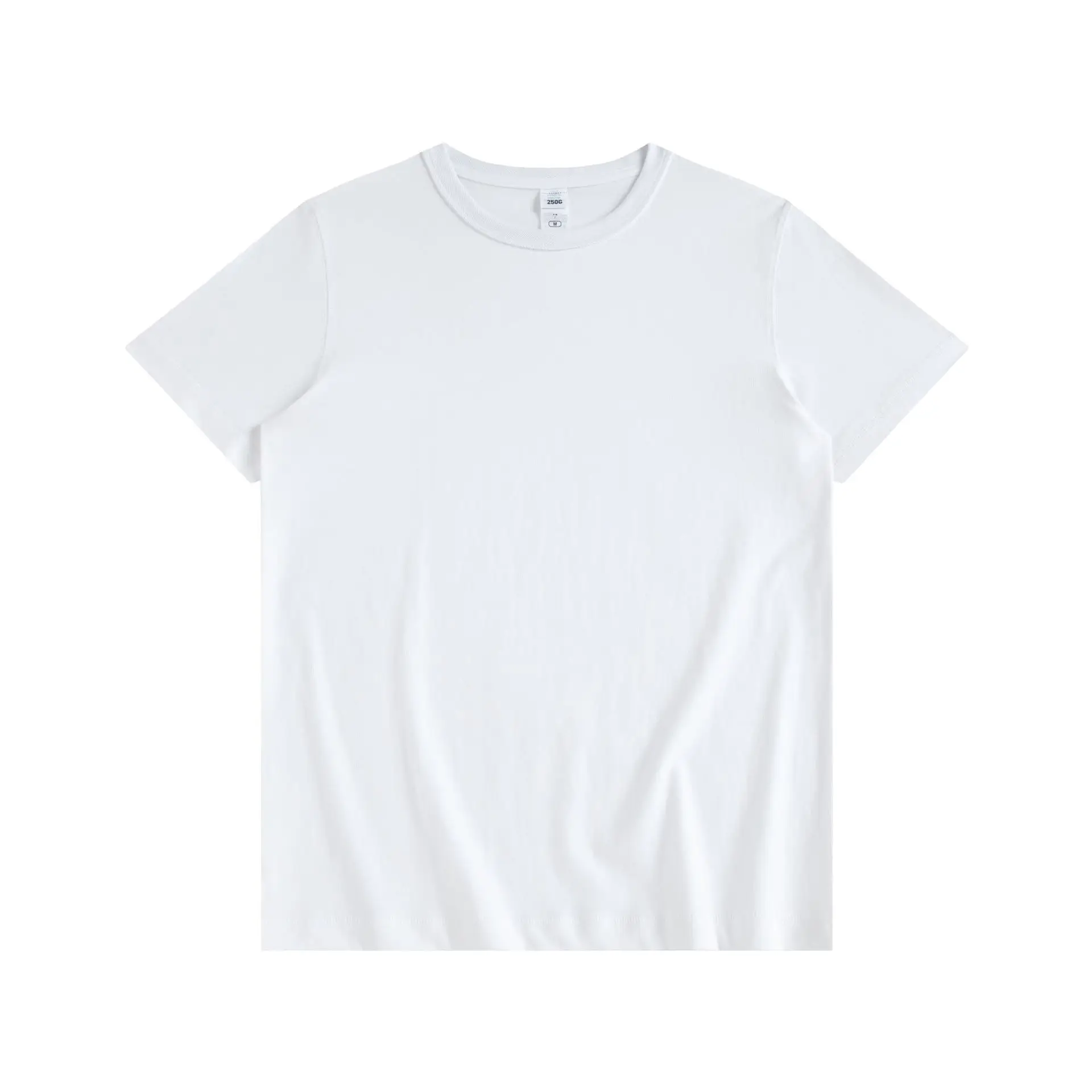 Pure Cotton Men's White Crew Neck T-Shirt 250g