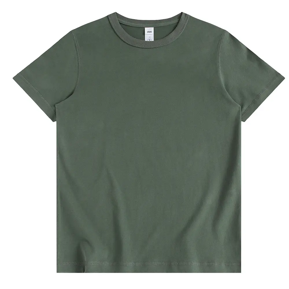 Pure Cotton Men's White Crew Neck T-Shirt 250g