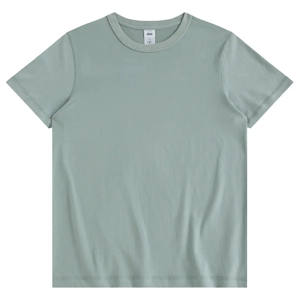 Pure Cotton Men's White Crew Neck T-Shirt 250g
