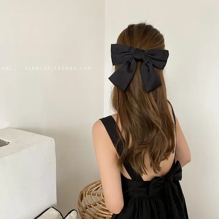 Black Big Bow Hairpin for Women - Image 3