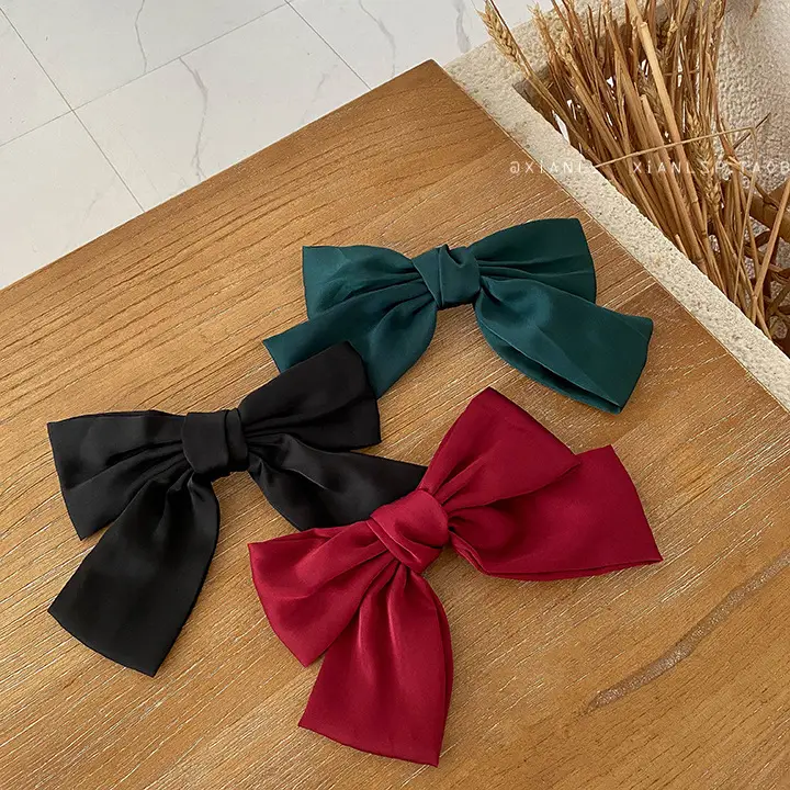 Black Big Bow Hairpin for Women - Image 4