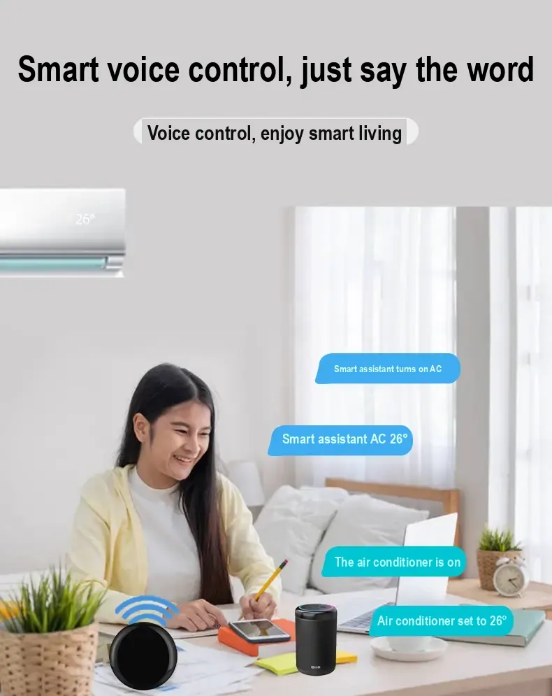 Voice control demonstration for an air conditioner using the black infrared controller
