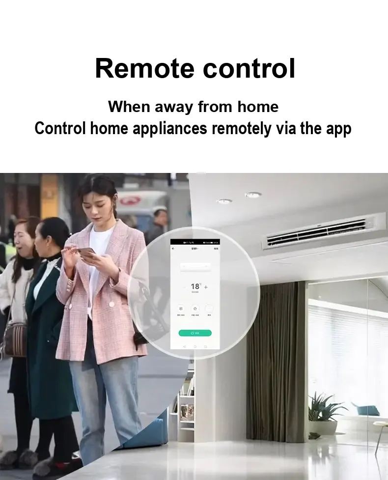 Phone app controlling a home air conditioner remotely