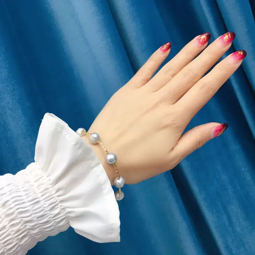 Pearl Bracelet for Girls with Adjustable Chain Design - Image 2