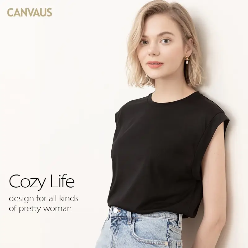 Women's Black Short Sleeve T-Shirt Cozy Life Loose Fit