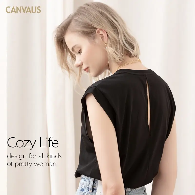 Women's Black Short Sleeve T-Shirt Cozy Life Loose Fit