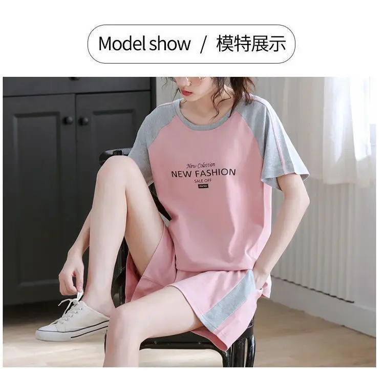 Women's Green Short Sleeve Korean Style Shorts Set Large — feature 6