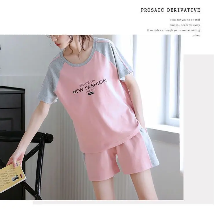 Women's Green Short Sleeve Korean Style Shorts Set Large — feature 7