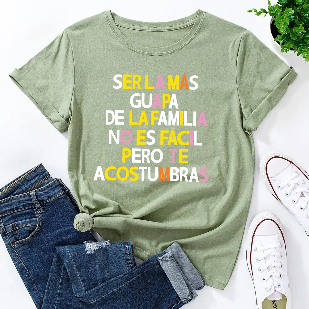 Women's Colorful Letter Print T-Shirt White