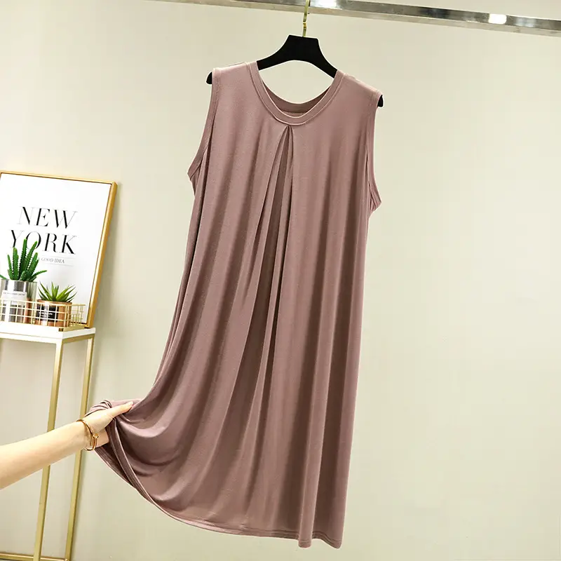 Modal Sleeveless Nightdress V-Neck Loose Fit - Image 11