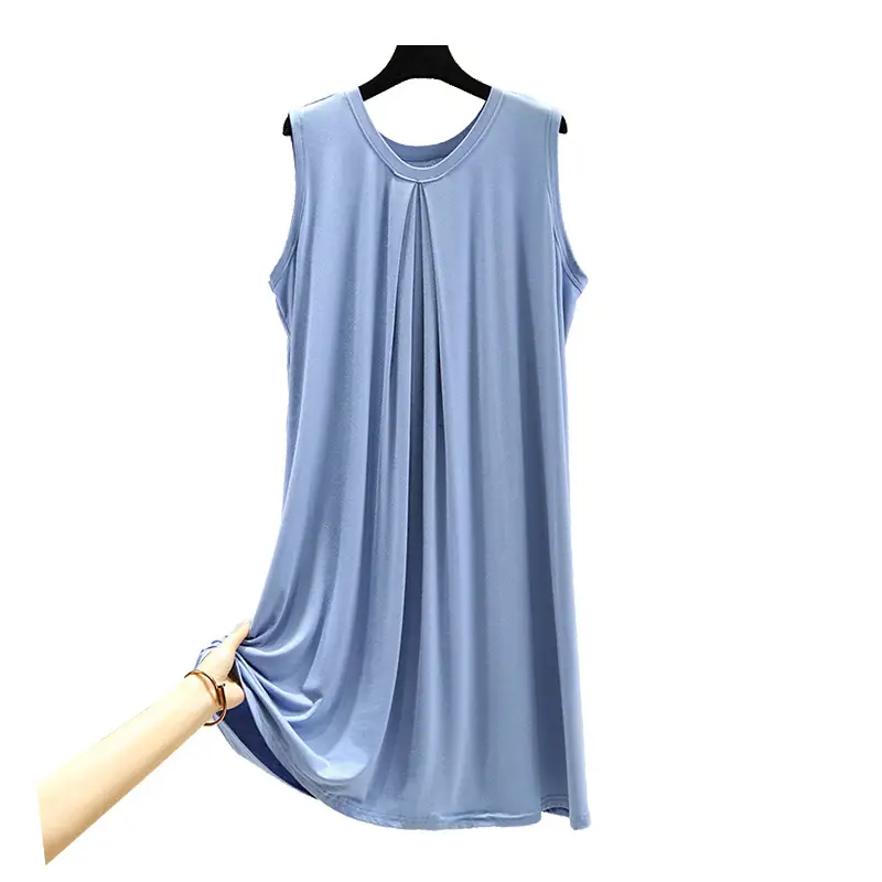Modal Sleeveless Nightdress V-Neck Loose Fit - Image 12