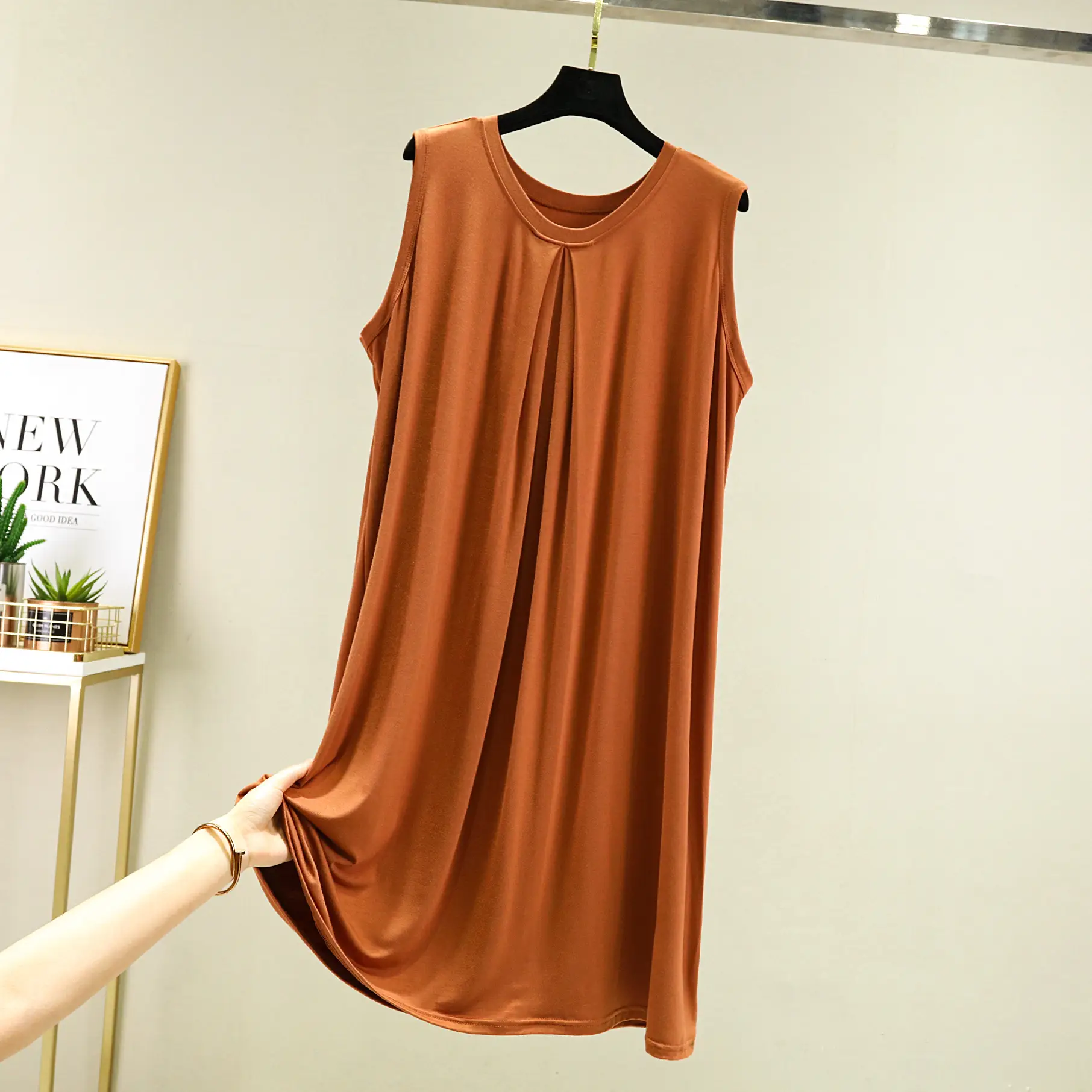 Modal Sleeveless Nightdress V-Neck Loose Fit - Image 2
