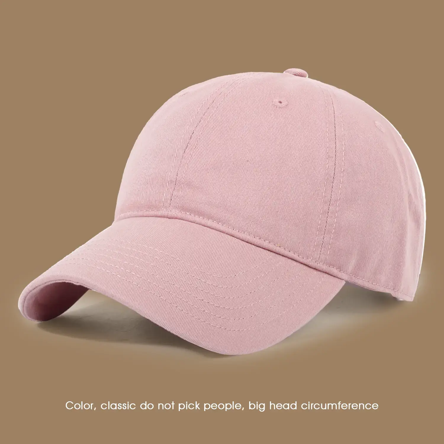 Pink Large Head Cap for Women Men Summer Sun Protection - Image 6