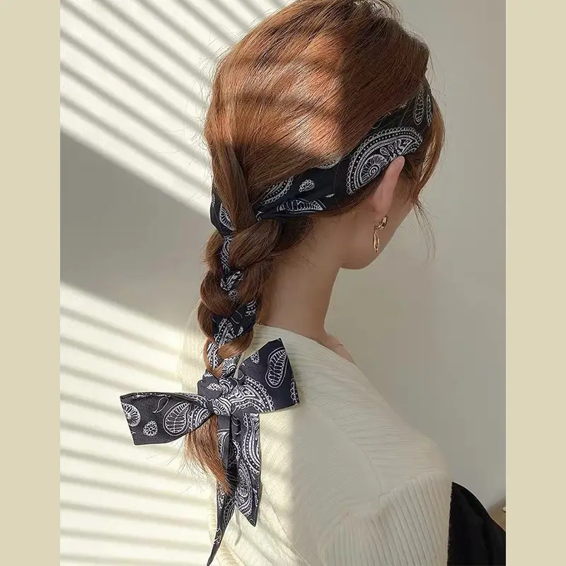 Women's Silk Scarf with "HER" Print & Ponytail Set - Image 30