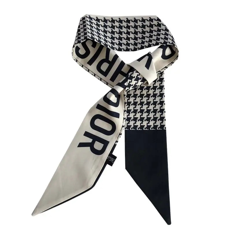 Women's Silk Scarf with "HER" Print & Ponytail Set - Image 31
