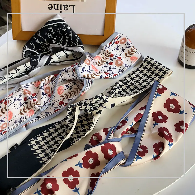 Women's Silk Scarf with "HER" Print & Ponytail Set — feature 7
