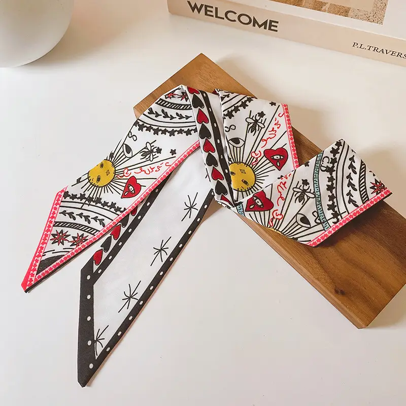 Women's Silk Scarf with "HER" Print & Ponytail Set - Image 10