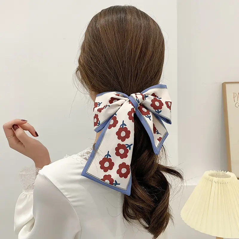 Women's Silk Scarf with "HER" Print & Ponytail Set - Image 16