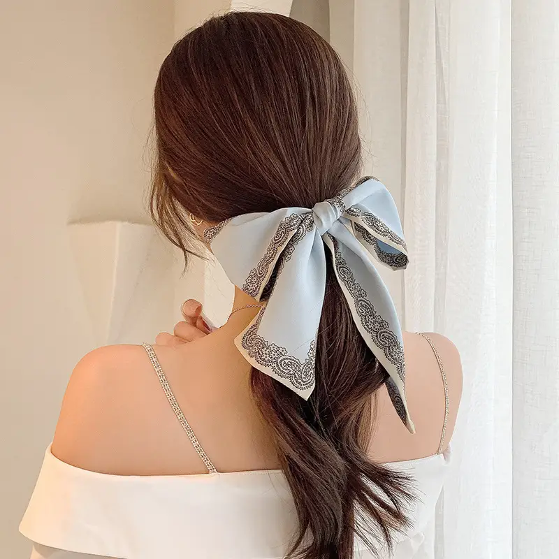 Women's Silk Scarf with "HER" Print & Ponytail Set - Image 19