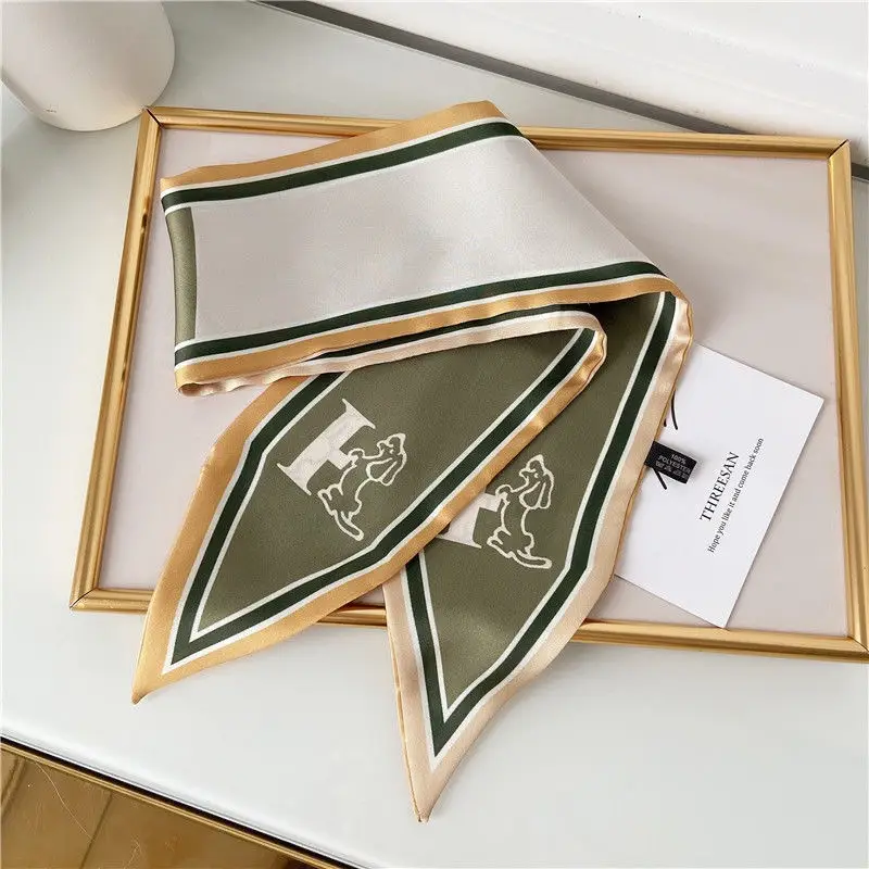 Women's Silk Scarf with "HER" Print & Ponytail Set - Image 24