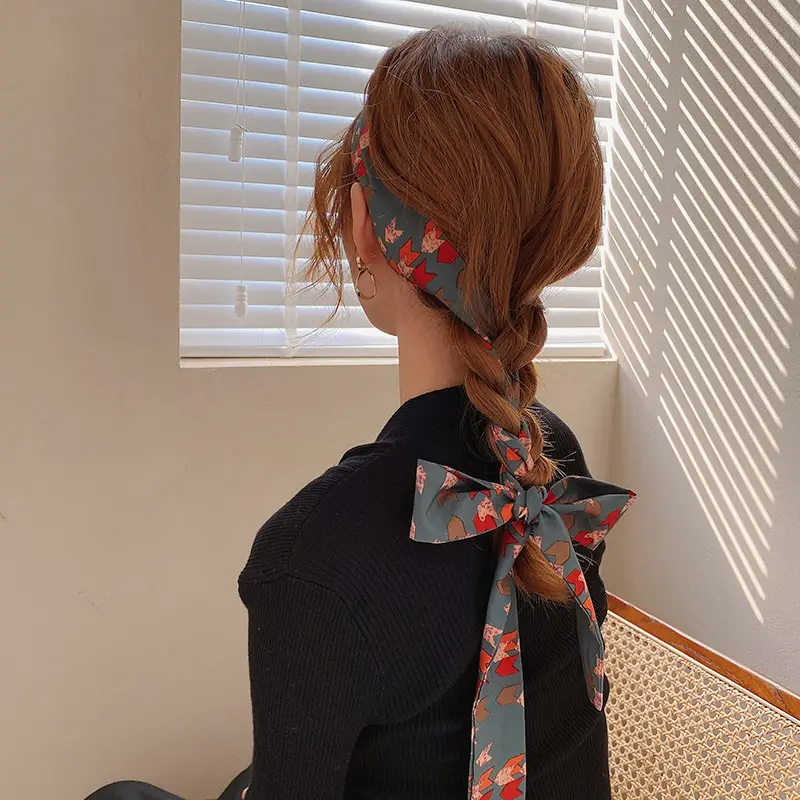 Women's Silk Scarf with "HER" Print & Ponytail Set - Image 25