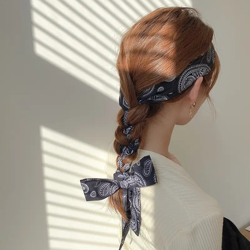 Women's Silk Scarf with "HER" Print & Ponytail Set - Image 26