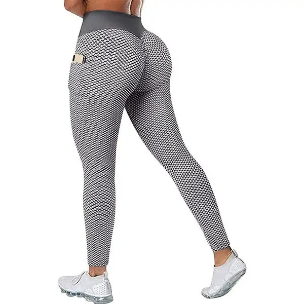 Blue Honeycomb High Waist Yoga Pants Large - Image 11