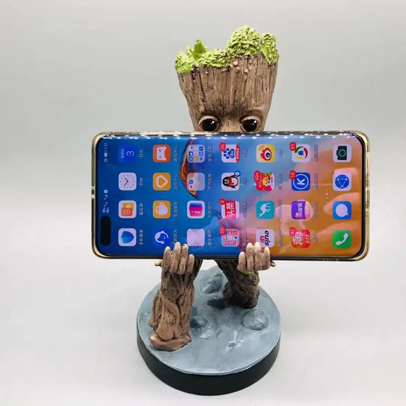 Blue Cartoon Tree Man Mobile Phone Bracket Decoration