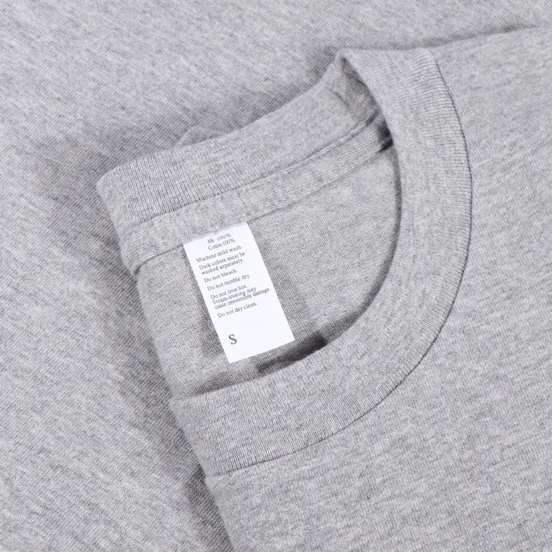 Gray Hemp Cotton T-Shirt for Men Women Short Sleeve
