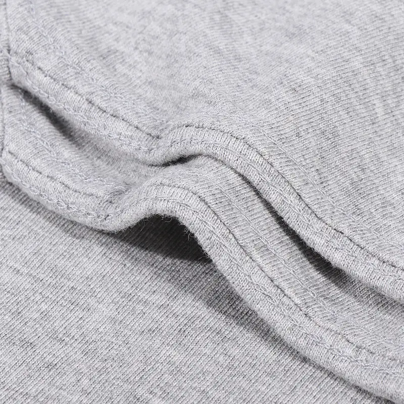 Gray Hemp Cotton T-Shirt for Men Women Short Sleeve