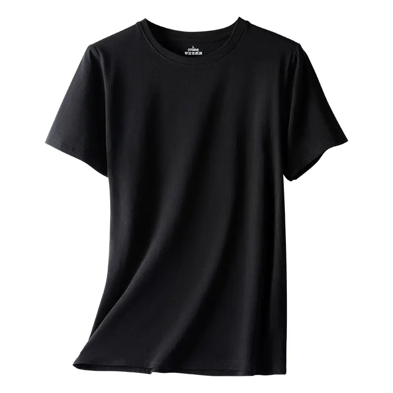 Men Cotton T-Shirt Grey White Black Round Neck Stretch - Image 2
