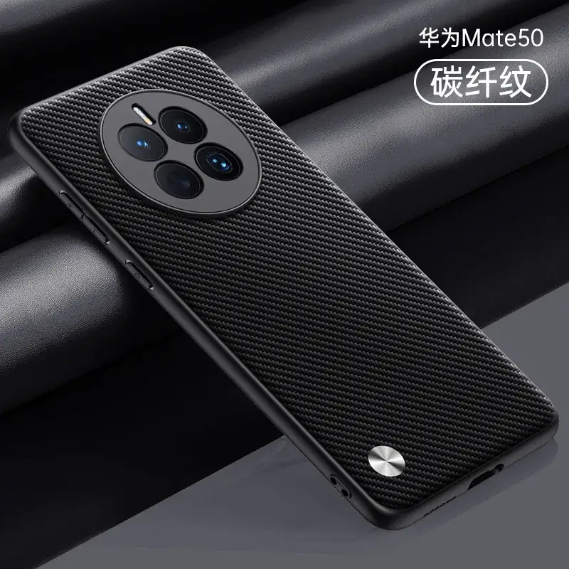 Huawei Mate50 Black Leather 360° Protection Case - Image 8