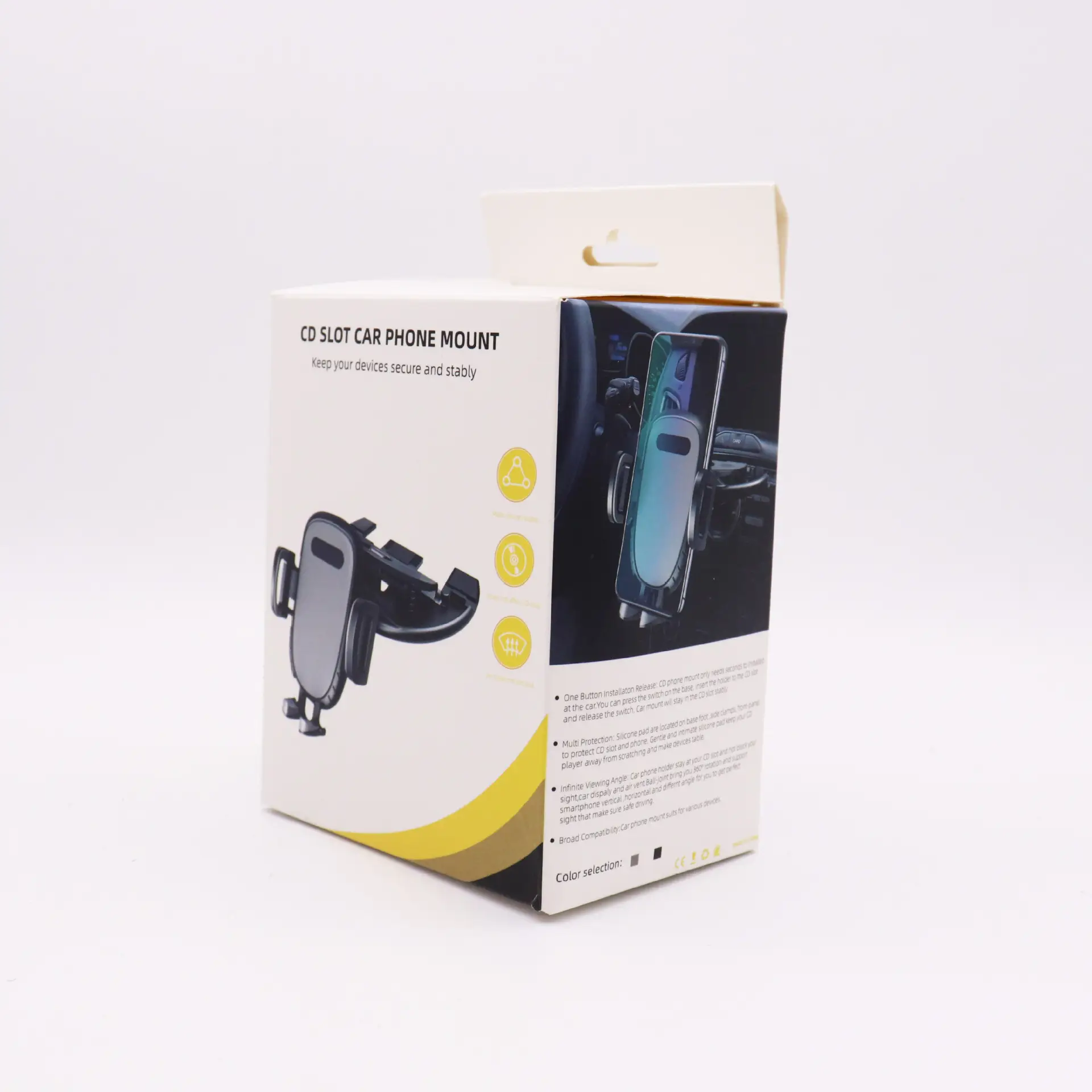 Car CD Port Phone Clamp Bracket Black — feature 22