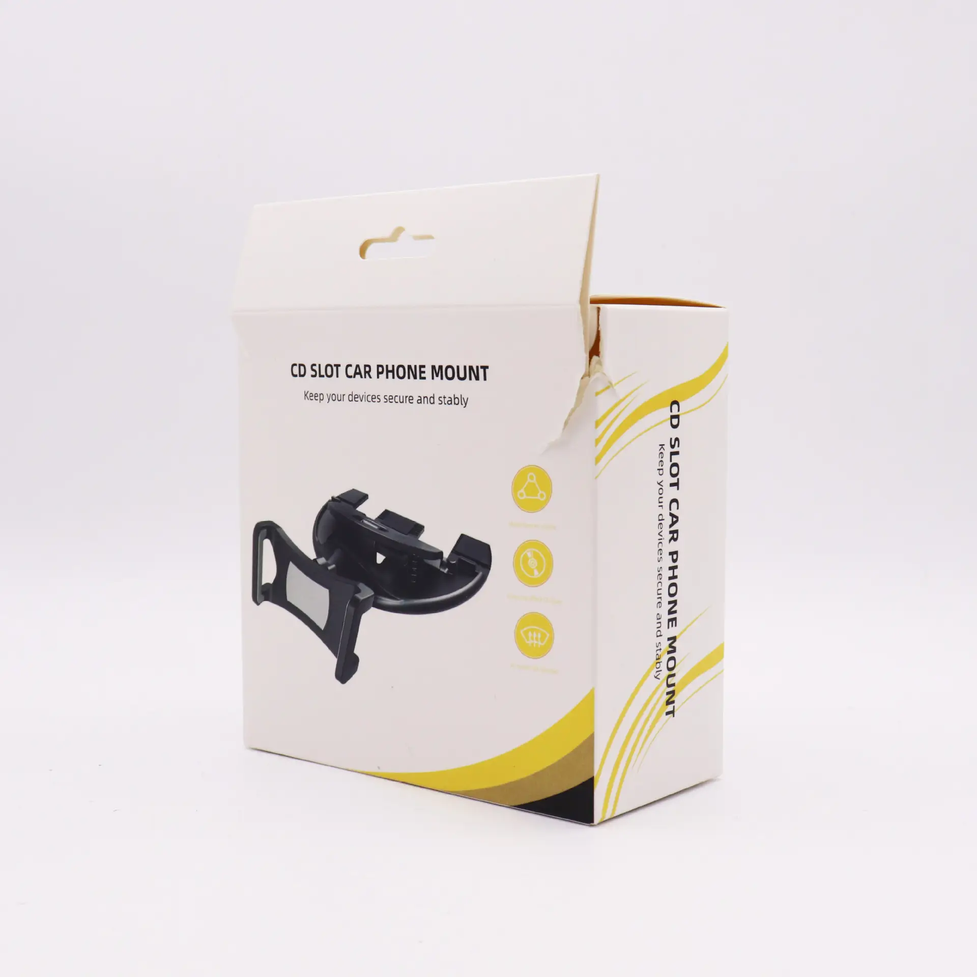 Car CD Port Phone Clamp Bracket Black — feature 24