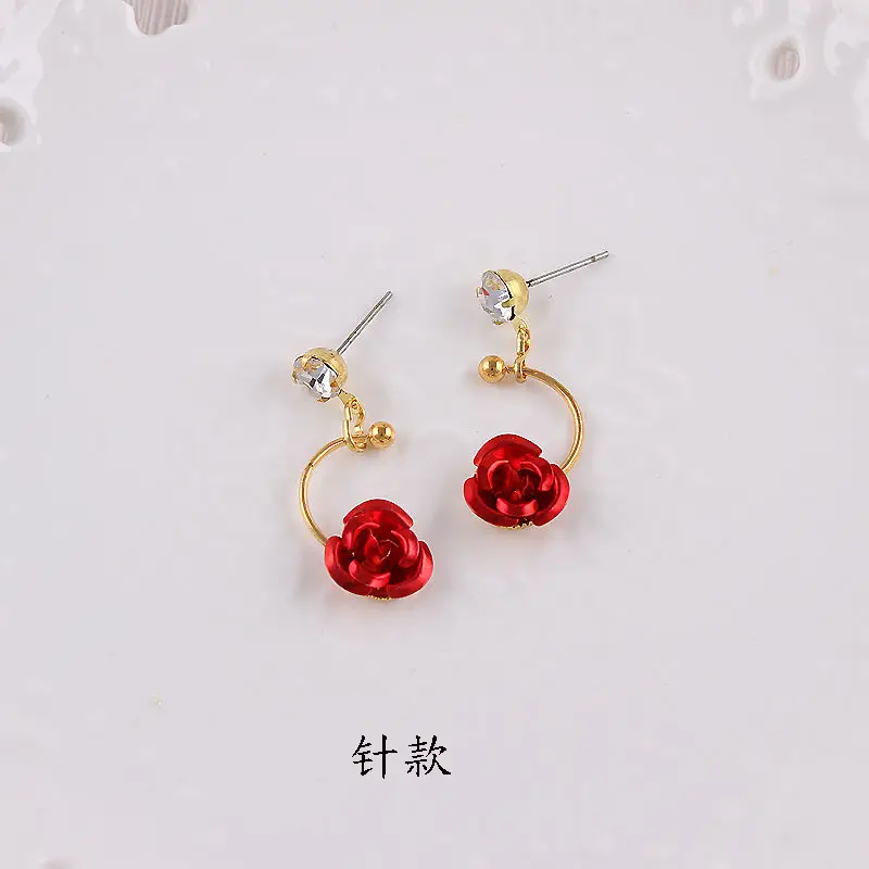 Red Rose Crown Bridal Hair Accessory for Women - Image 3