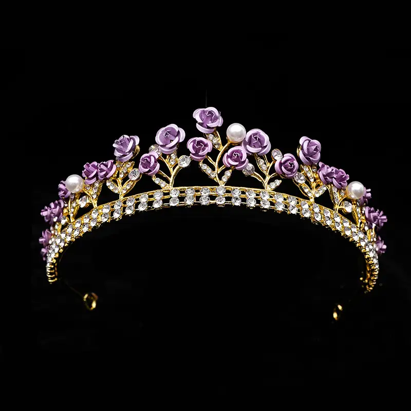 Red Rose Crown Bridal Hair Accessory for Women - Image 5