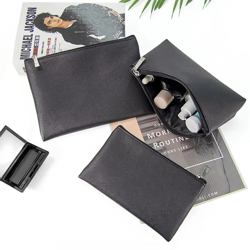 Blue PU Leather Makeup Brush & Brush Bag