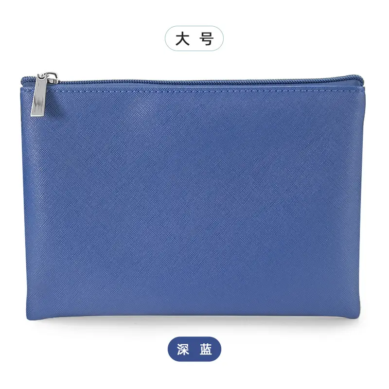 Blue PU Leather Makeup Brush & Brush Bag