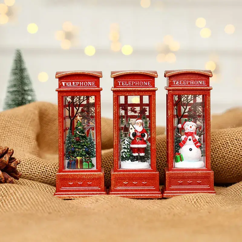 Christmas Telephone Booth Lamp with Red Tree Design - Image 28
